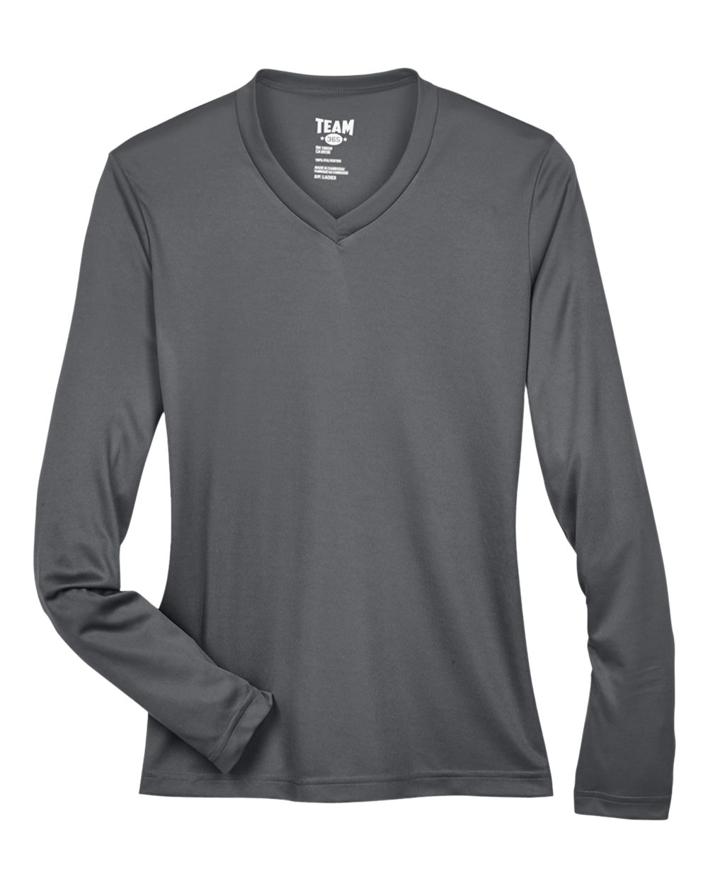 Women's Zone Performance Long Sleeve Tee in Sport Graphite - flat front