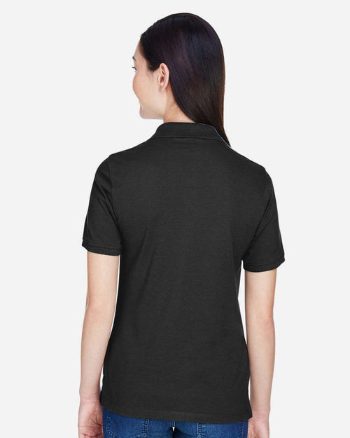 Women's Easy-Care Pique Polo on model, back