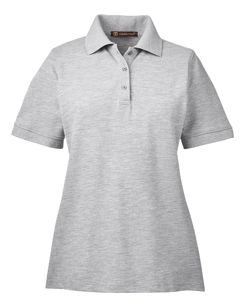 Women's Easy-Care Pique Polo in Grey Heather - flat front