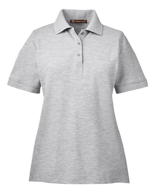 Women's Easy-Care Pique Polo in Grey Heather - flat front