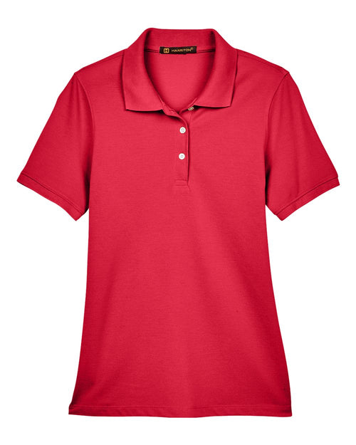 Women's Easy-Care Pique Polo in Red - flat front