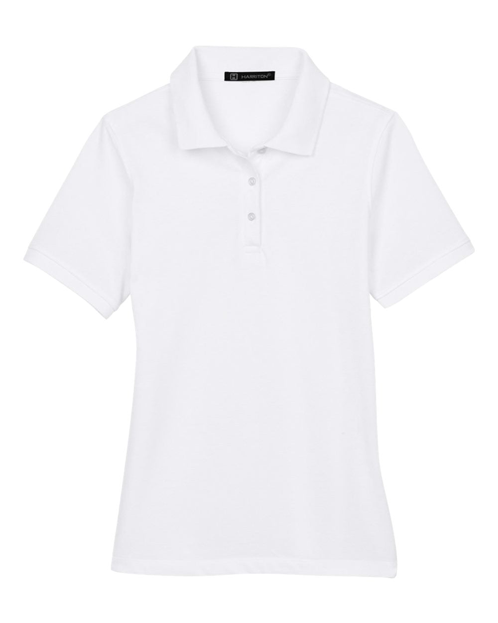 Women's Easy-Care Pique Polo in White - flat front