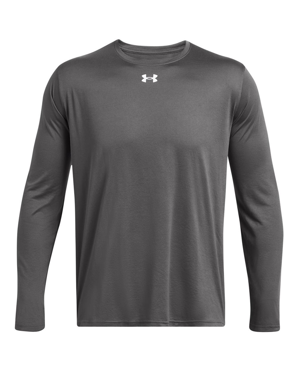Men's Performance Long Sleeve Tee in Castlerock/ White - flat front