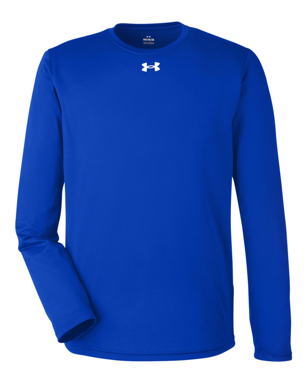 Men's Performance Long Sleeve Tee in Royal/ White - flat front