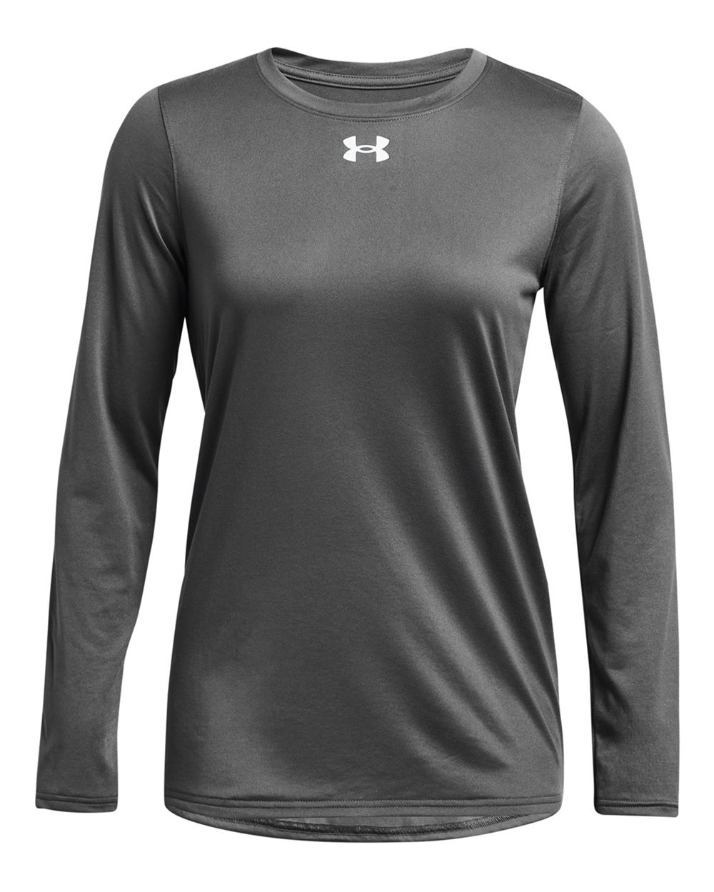 Under Armour Women's Team Tech™ Long Sleeve T-Shirt in Castlerock/ White - flat front
