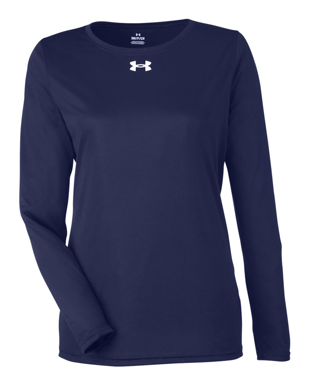 Under Armour Women's Team Tech™ Long Sleeve T-Shirt in Midnight Navy/ White - flat front