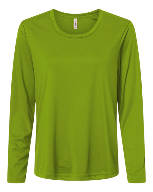 Women's Capital Performance Long Sleeve Tee in Acid Green - flat front
