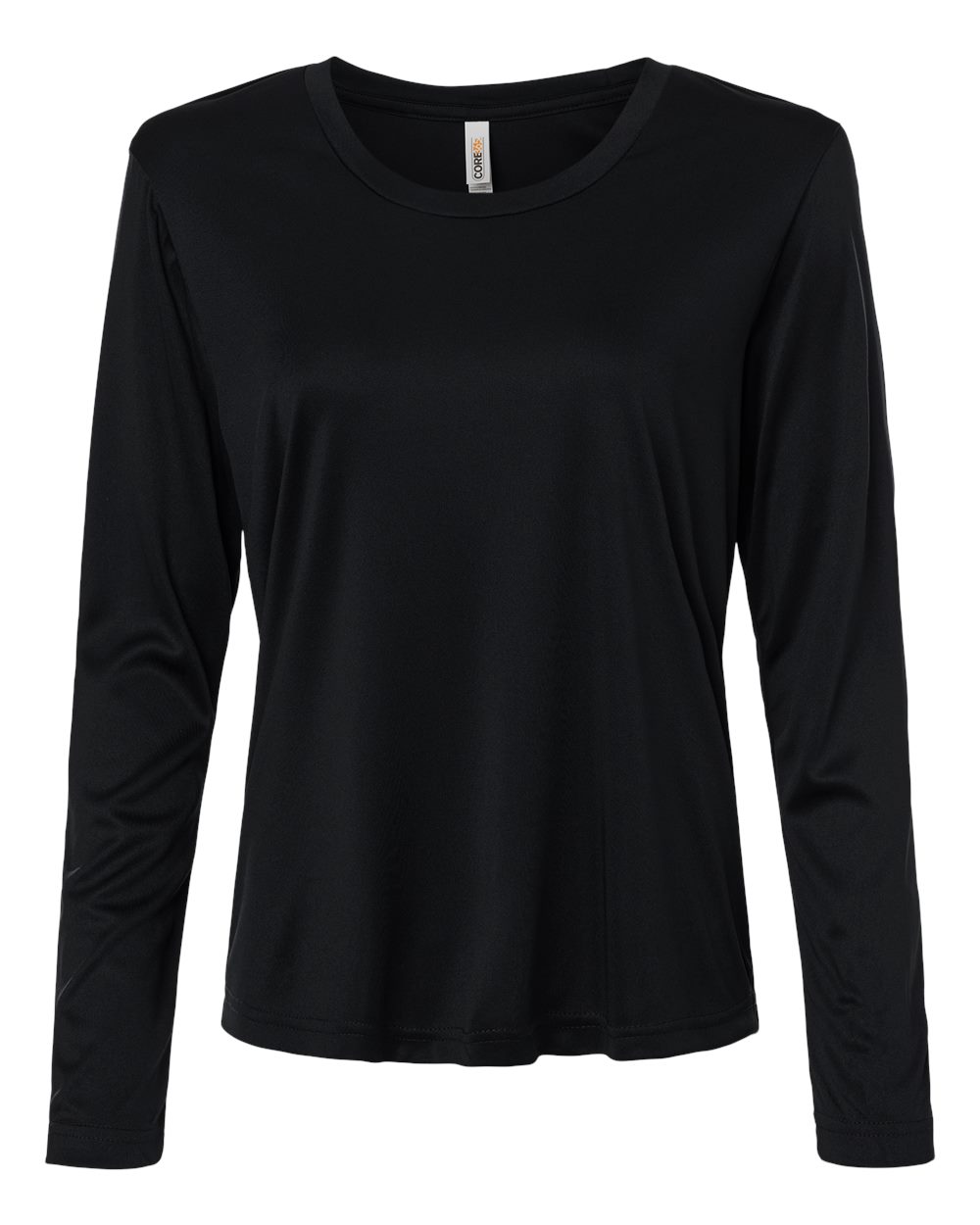 Women's Capital Performance Long Sleeve Tee in Black - flat front