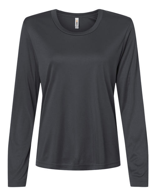 Women's Capital Performance Long Sleeve Tee in Carbon - flat front