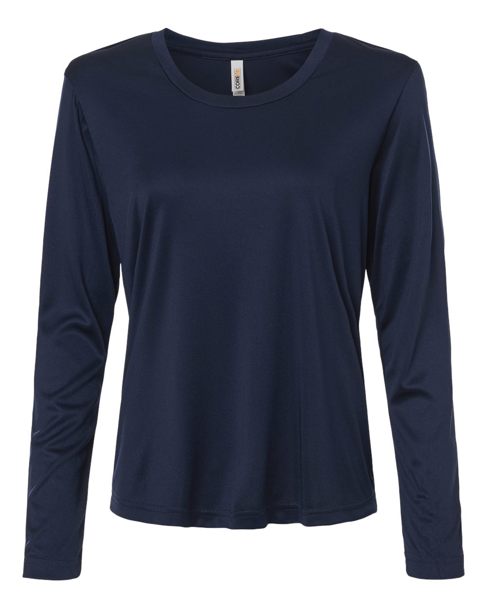 Women's Capital Performance Long Sleeve Tee in Classic Navy - flat front