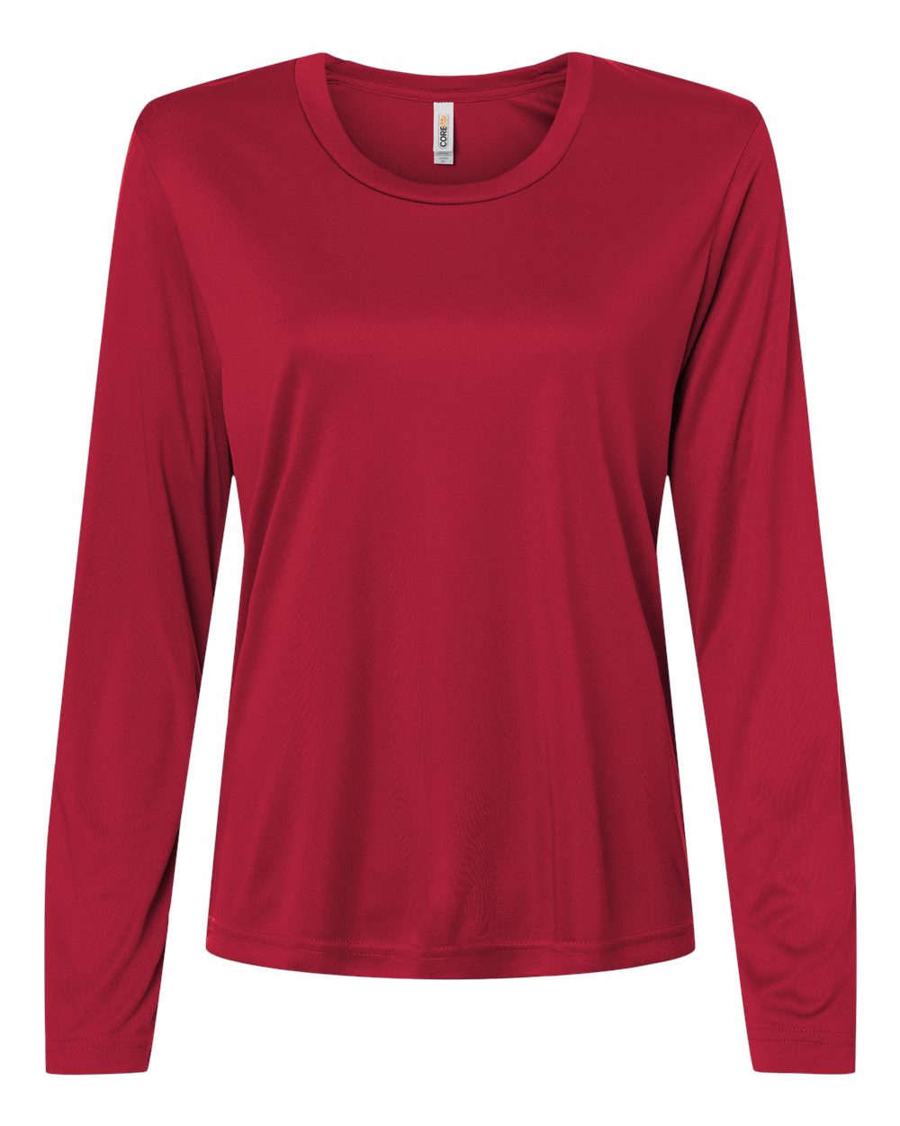 Women's Capital Performance Long Sleeve Tee in Classic Red - flat front