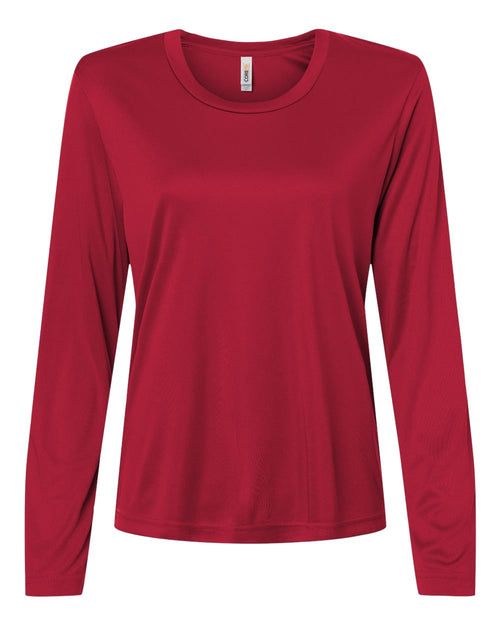 Women's Capital Performance Long Sleeve Tee in Classic Red - flat front