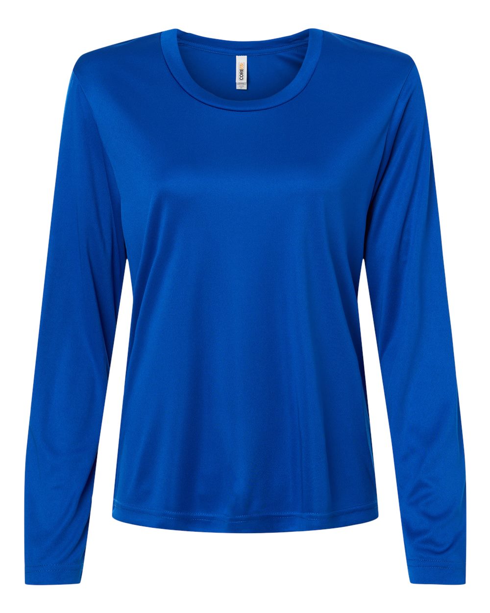 Women's Capital Performance Long Sleeve Tee in True Royal - flat front