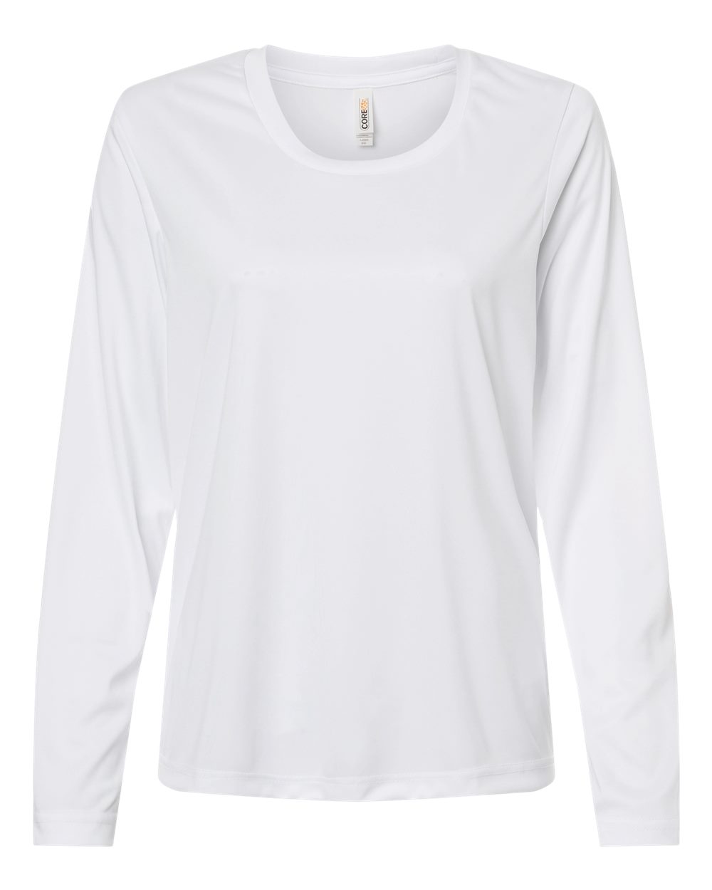 Women's Capital Performance Long Sleeve Tee in White - flat front