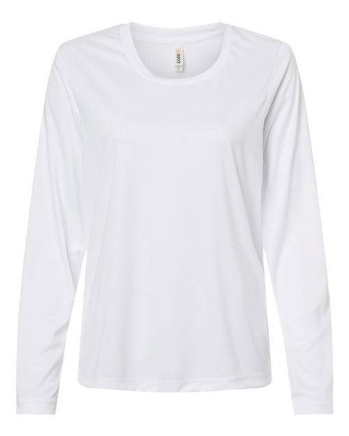 Women's Capital Performance Long Sleeve Tee in White - flat front