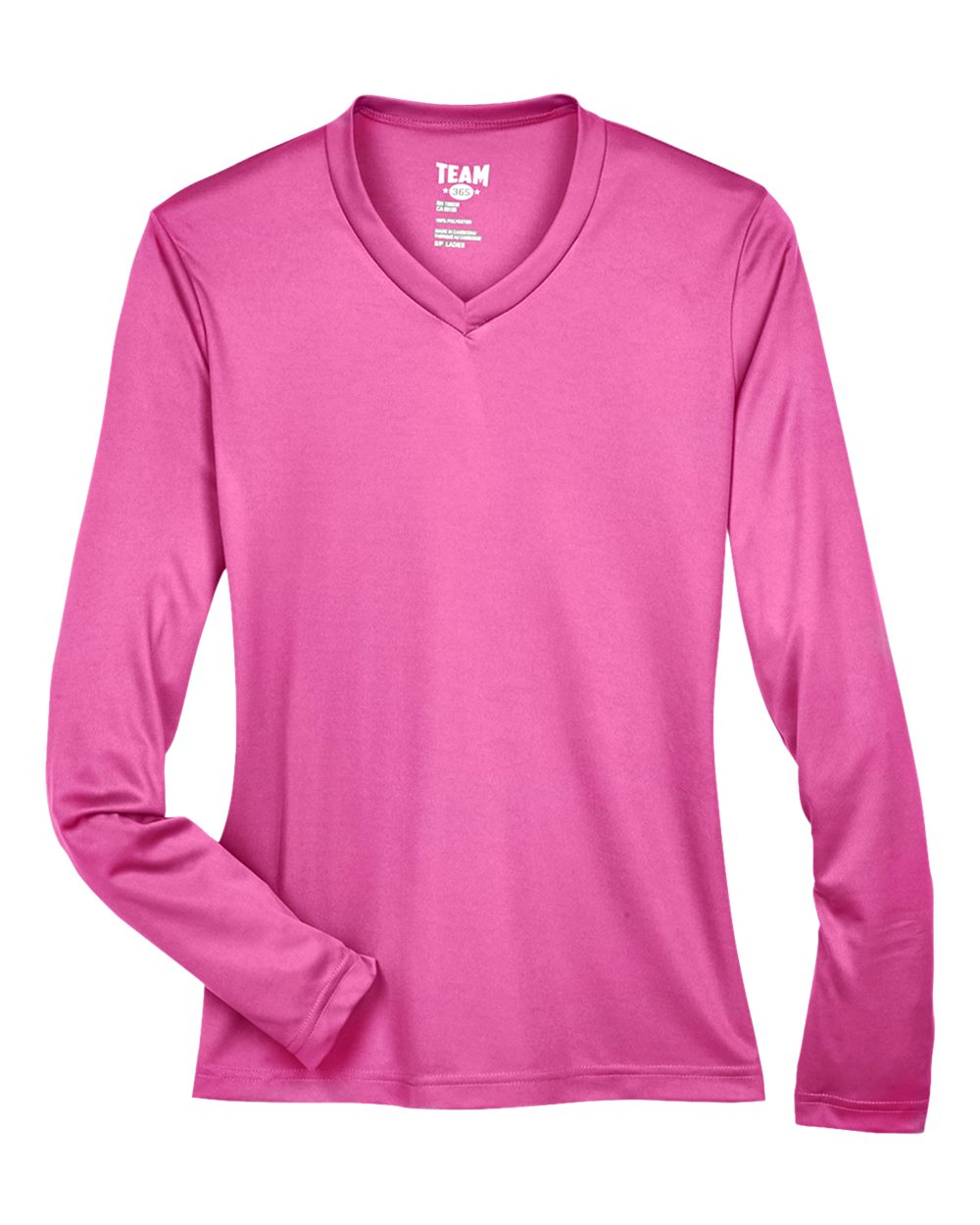 Women's Zone Performance Long Sleeve Tee in Sport Charity Pink - flat front