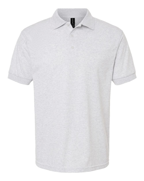 Unisex Pique Polo in Ash - flat front