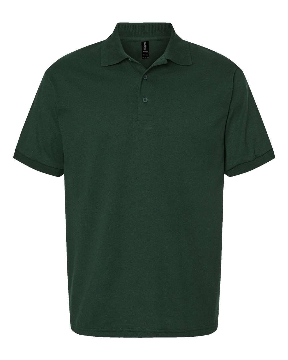 Unisex Pique Polo in Forest Green - flat front