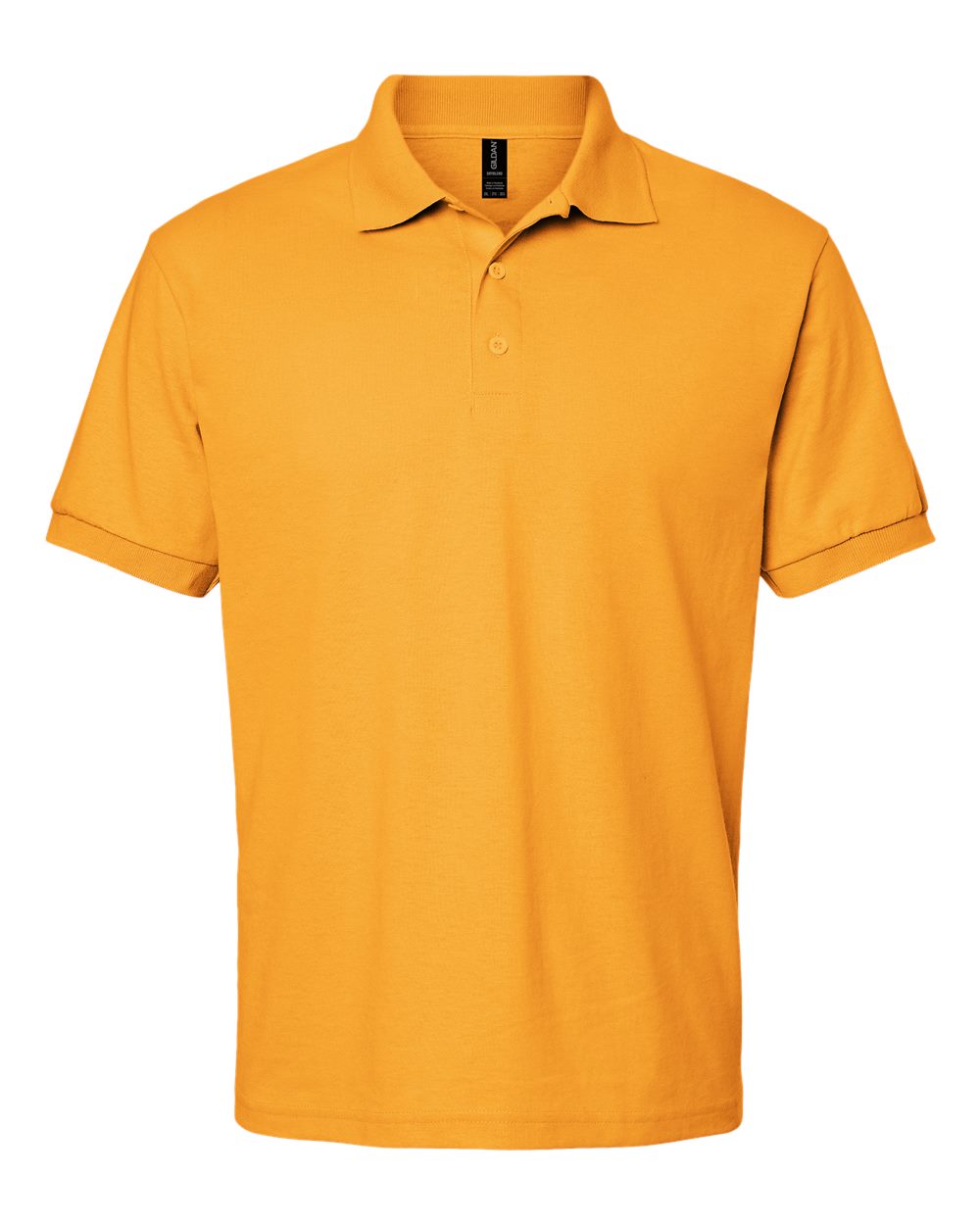 Unisex Pique Polo in Gold - flat front