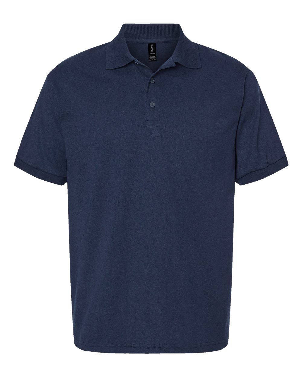 Unisex Pique Polo in Navy - flat front