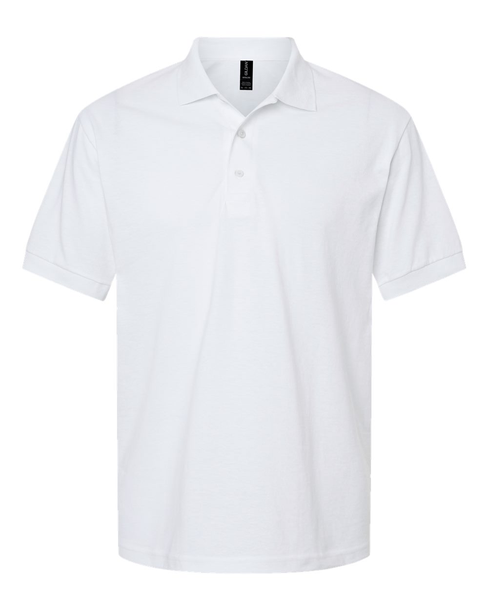 Unisex Pique Polo in White - flat front