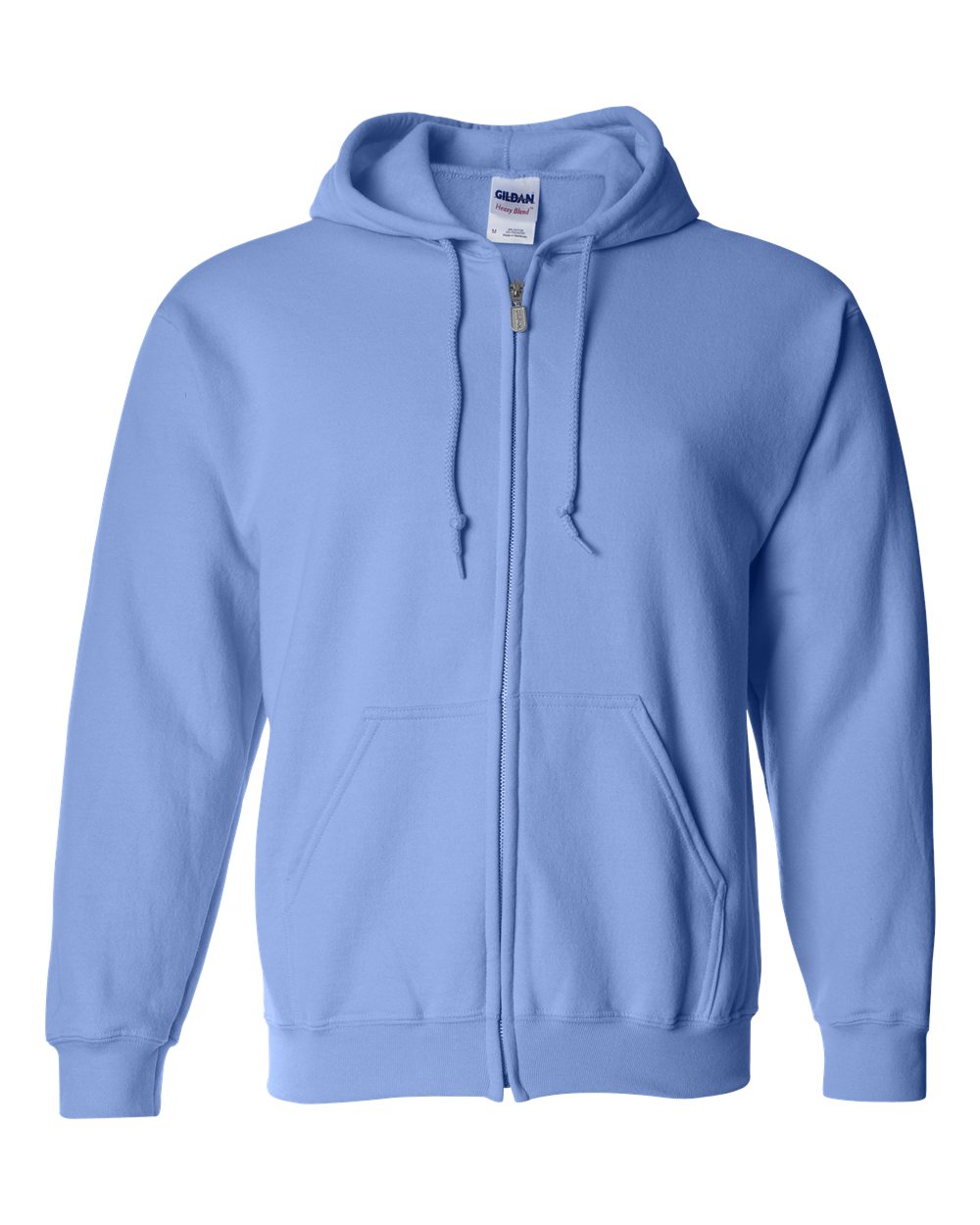 Unisex Full-Zip Hoodie in Carolina Blue - flat front