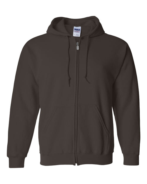 Unisex Full-Zip Hoodie in Dark Chocolate - flat front