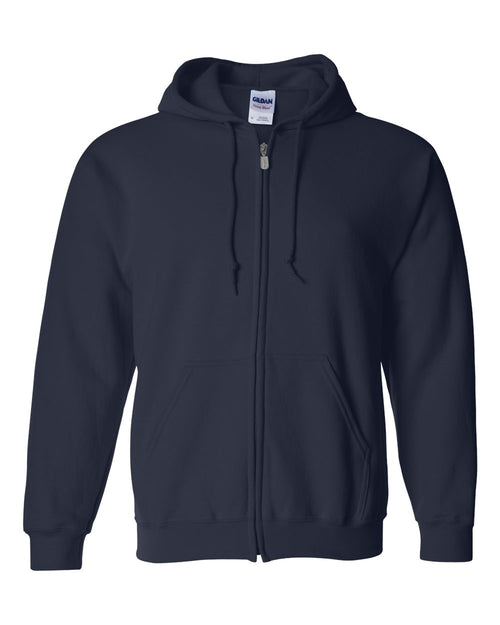 Unisex Full-Zip Hoodie in Navy - flat front