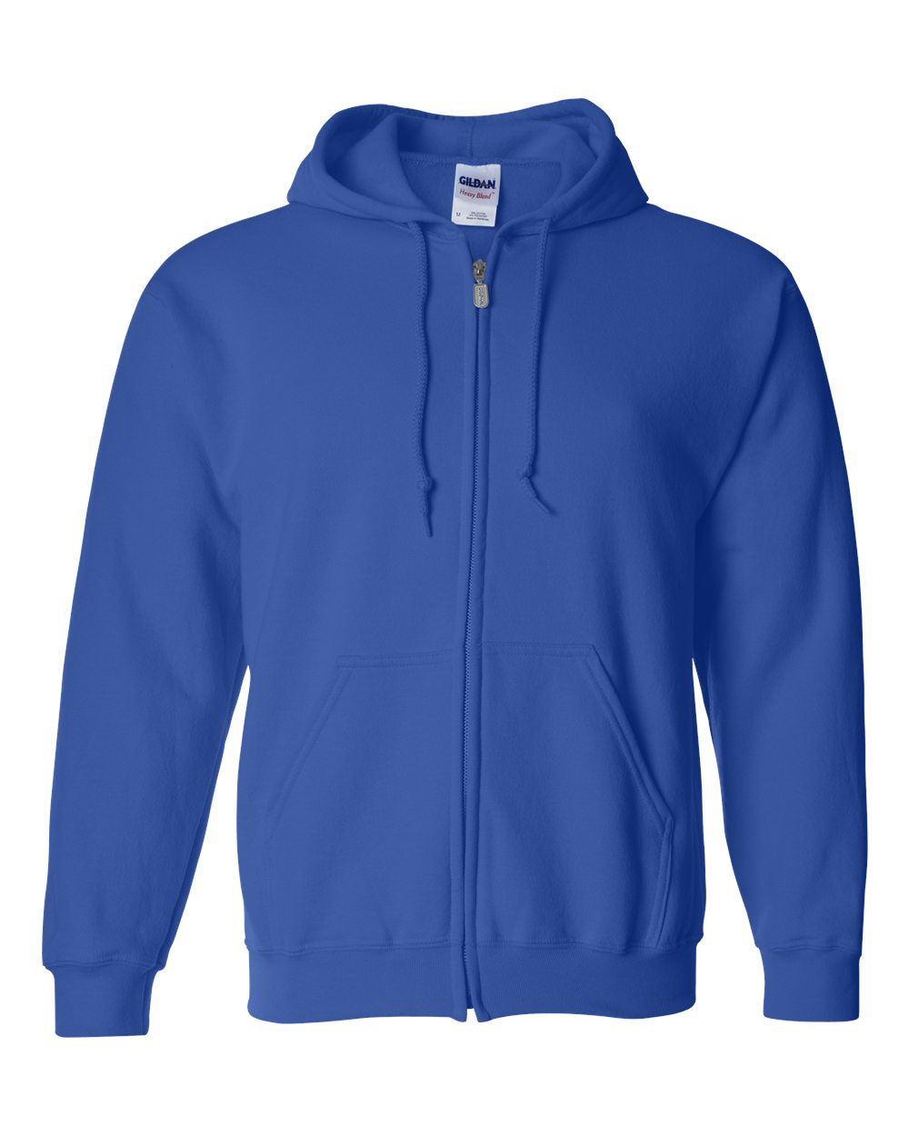 Unisex Full-Zip Hoodie in Royal - flat front