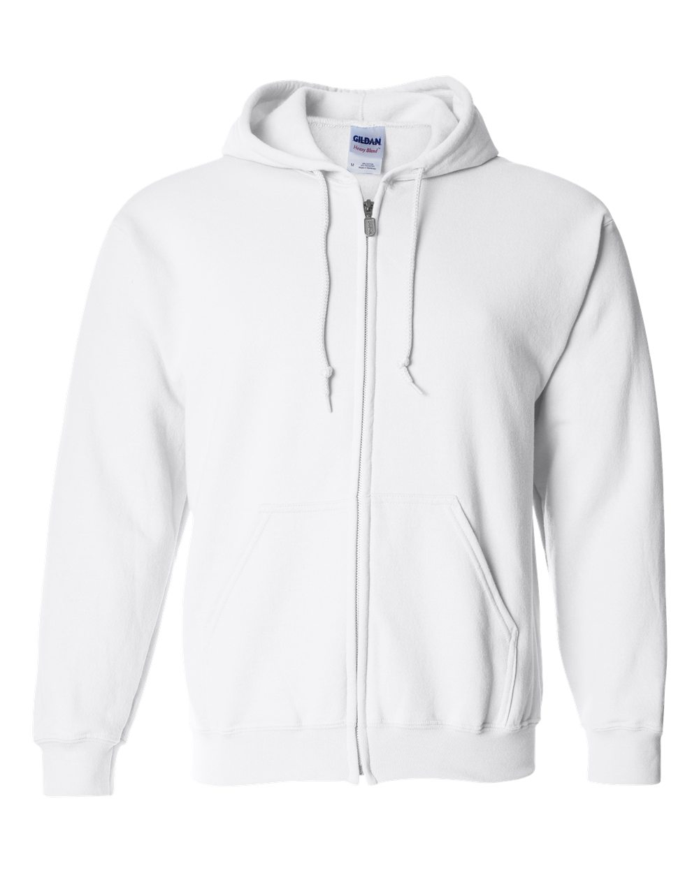 Unisex Full-Zip Hoodie in White - flat front
