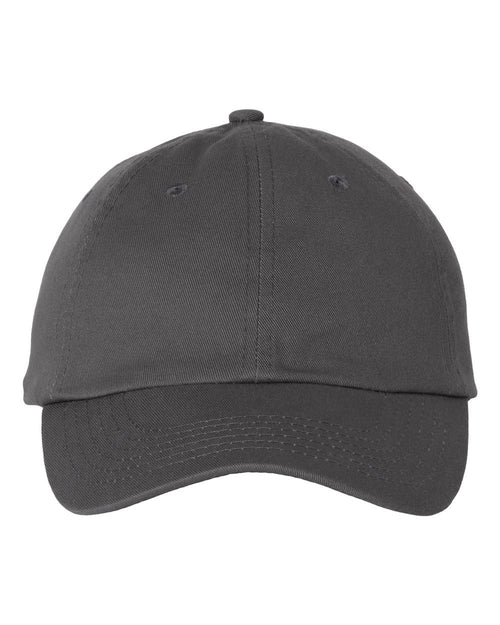 Bio-Washed Classic Dad Hat in Charcoal - flat front