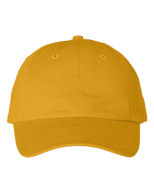 Bio-Washed Classic Dad Hat in Gold - flat front