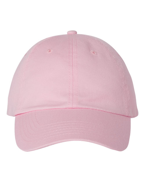 Bio-Washed Classic Dad Hat in Light Pink - flat front