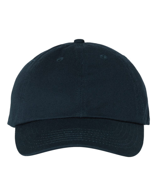 Bio-Washed Classic Dad Hat in Navy - flat front