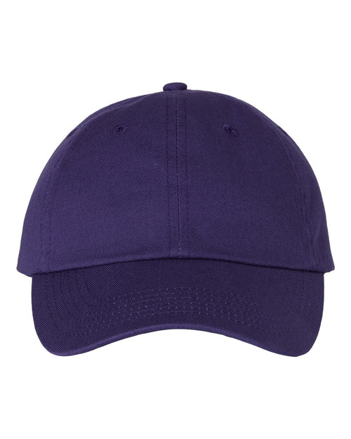 Bio-Washed Classic Dad Hat in Purple - flat front