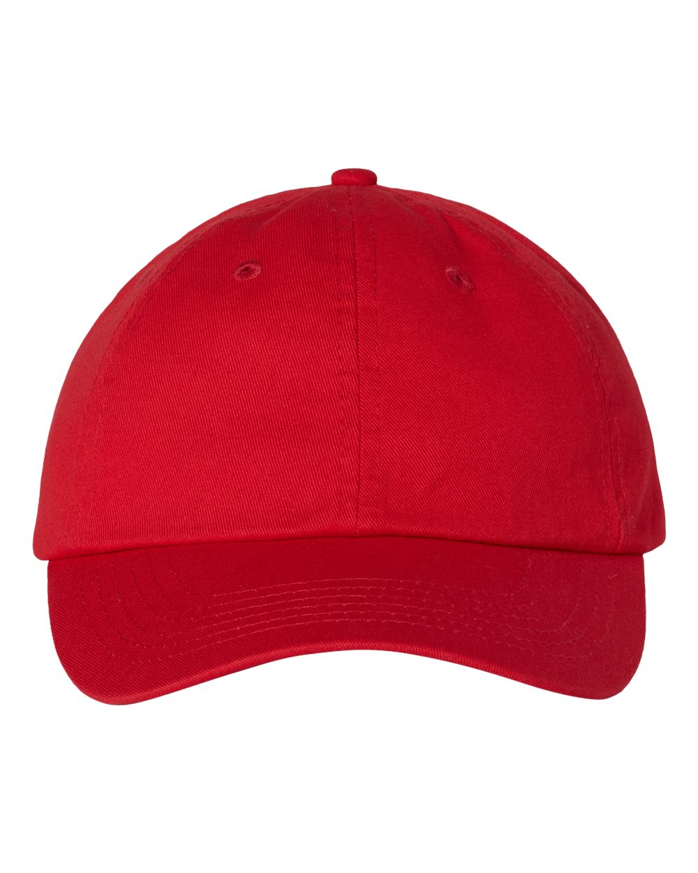 Bio-Washed Classic Dad Hat in Red - flat front