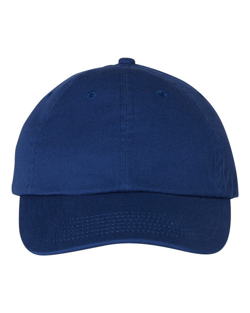Bio-Washed Classic Dad Hat in Royal - flat front
