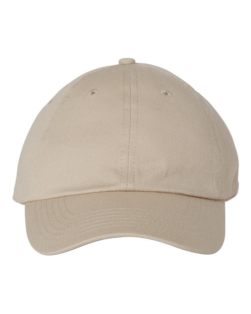 Bio-Washed Classic Dad Hat in Stone - flat front