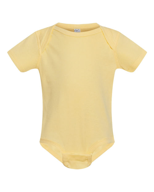 Infant Baby Rib Bodysuit in Banana - flat front