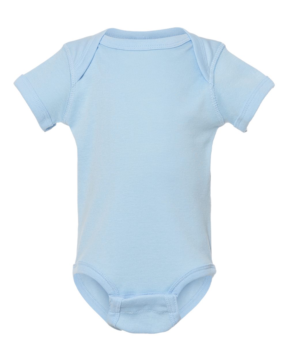 Infant Baby Rib Bodysuit in Light Blue - flat front
