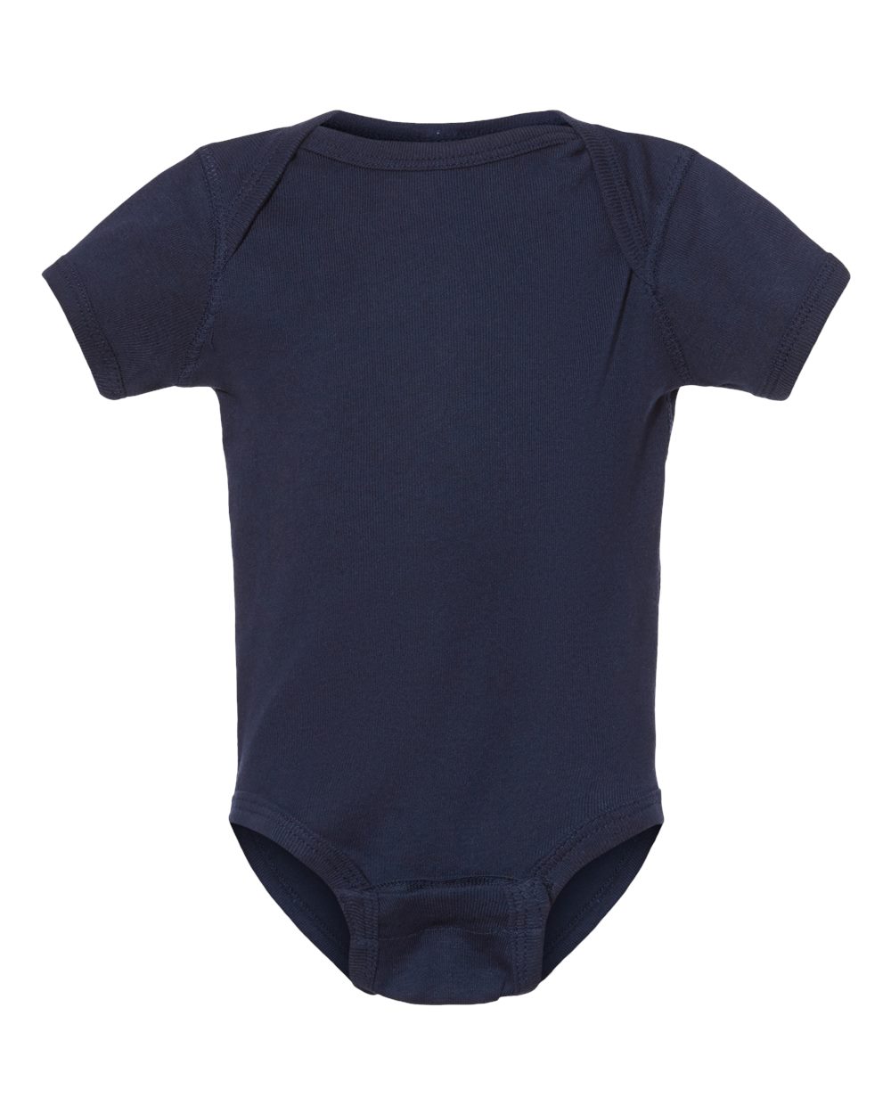 Infant Baby Rib Bodysuit in Navy - flat front