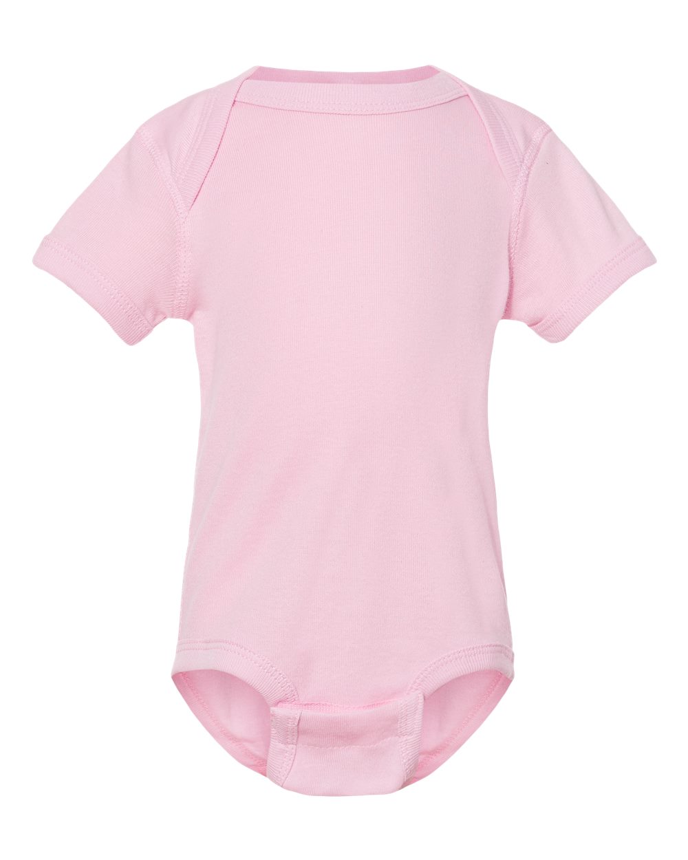 Infant Baby Rib Bodysuit in Pink - flat front