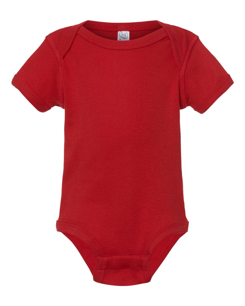 Infant Baby Rib Bodysuit in Red - flat front