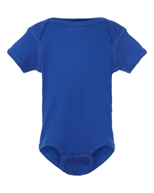 Infant Baby Rib Bodysuit in Royal - flat front