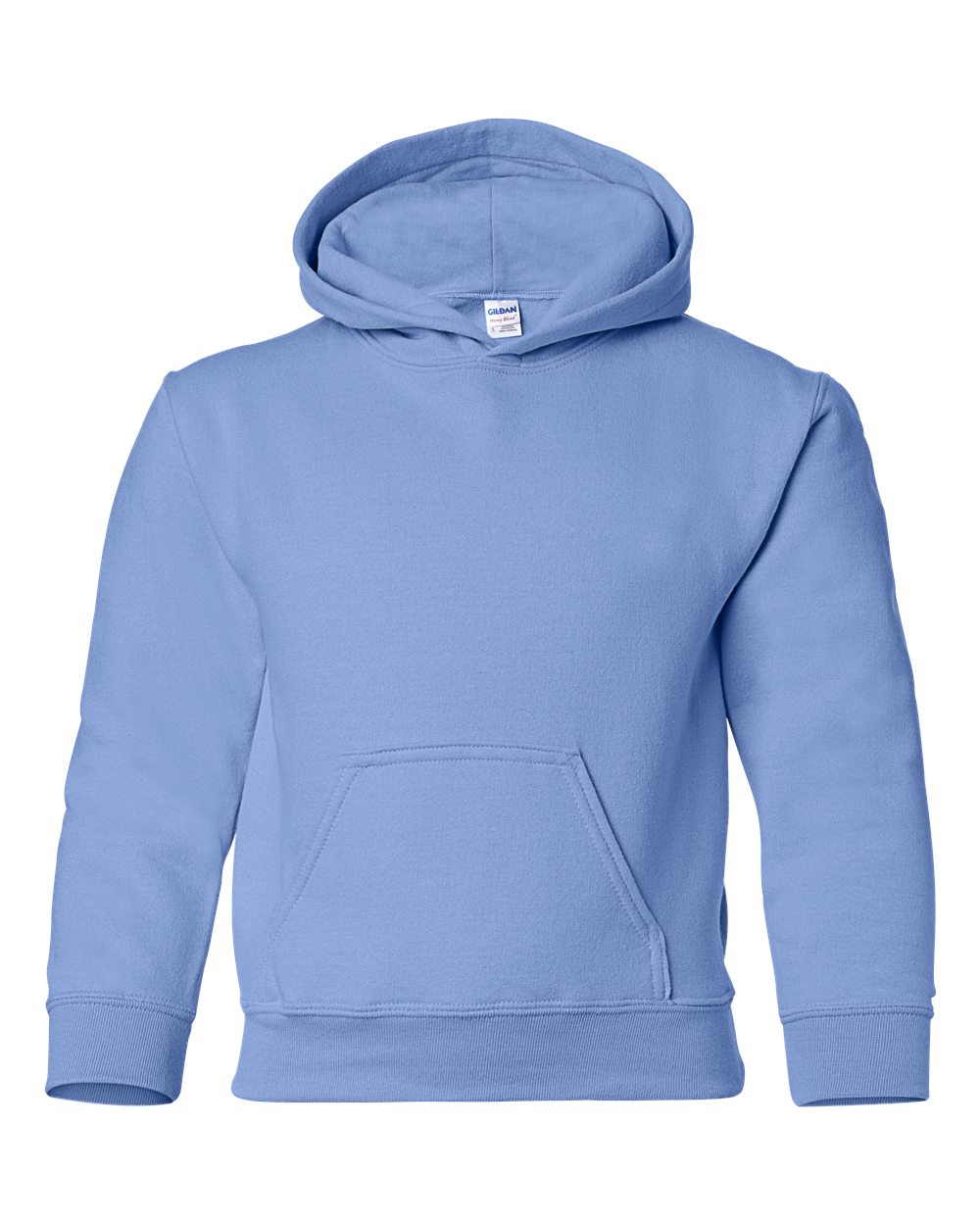 Youth Hoodie Heavy Blend Fleece in Carolina Blue - flat front