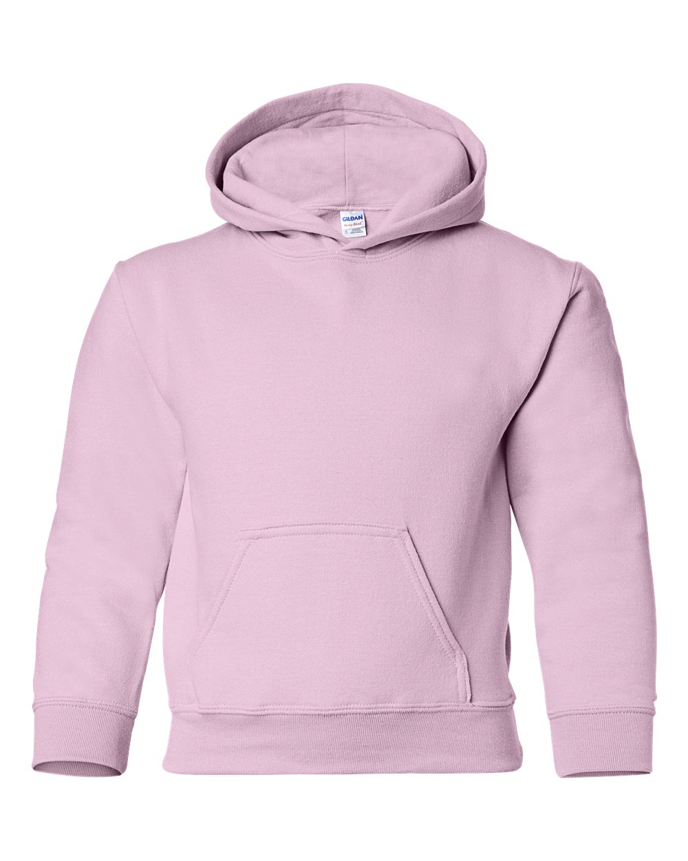 Youth Hoodie Heavy Blend Fleece in Light Pink - flat front