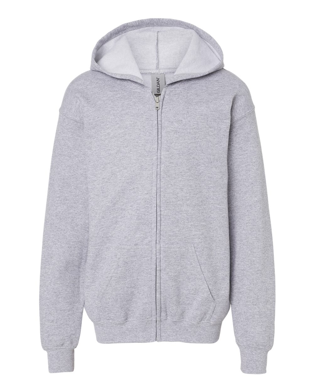 Youth Full-Zip Hoodie in Sport Grey - flat front