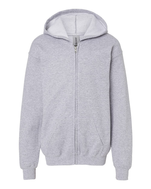 Youth Full-Zip Hoodie in Sport Grey - flat front