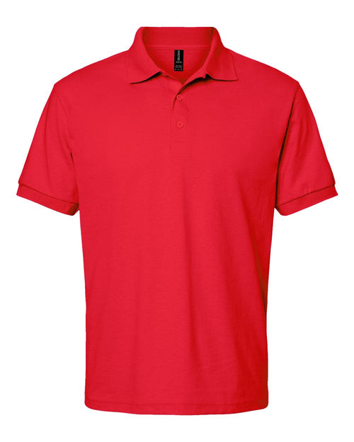 Unisex Pique Polo in Red - flat front