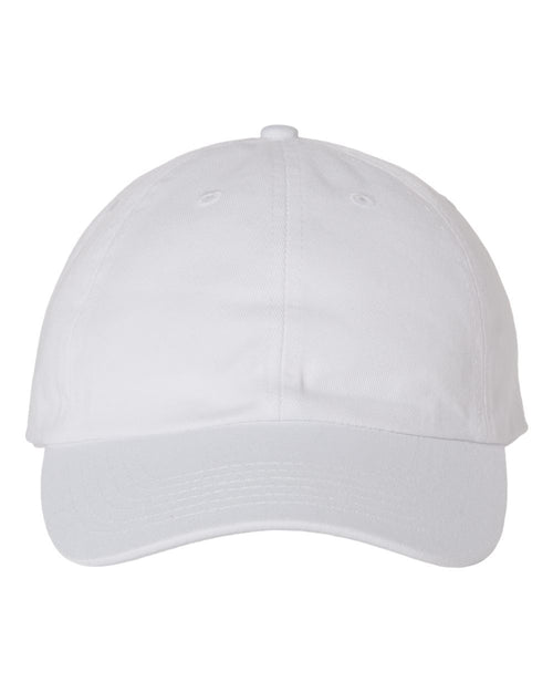Bio-Washed Classic Dad Hat in White - flat front